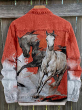 Load image into Gallery viewer, Art Horse Print Casual Denim Jacket