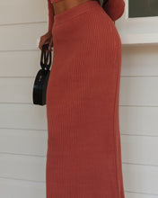 Load image into Gallery viewer, Solid Color Crew Collar Back Silt Sweater Set