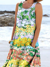 Load image into Gallery viewer, Women's Floral Art Print Pocket Casual Resort Comfort Maxi Dress