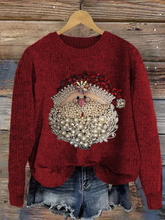 Load image into Gallery viewer, Christmas Santa Claus Jewel Art Cozy Knit Sweater