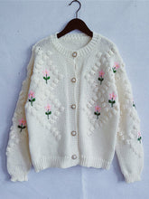 Load image into Gallery viewer, Women&#39;s Casual Crochet Embroidery Pearl Button Cardigan Sweater