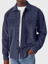 Load image into Gallery viewer, Men's Casual Corduroy Double Pocket Solid Color Long Sleeve Shirt