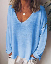 Load image into Gallery viewer, Plus Size Casual Cotton-Blend Long Sleeve Women T-shirts