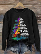 Load image into Gallery viewer, Retro Hippie Christmas I See Trees Of Green, Red Roses Too I See Them Bloom For Me And You And I Think To Myself What A Wonderful World Print Sweatshirt