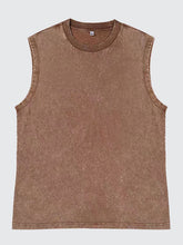 Load image into Gallery viewer, Men's 100% Cotton Washed And Distressed Vintage Round Neck Sleeveless Sports Tank Top