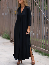 Load image into Gallery viewer, Casual Solid Color V-neck Comfortable Dress