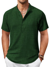 Load image into Gallery viewer, Men's Hawaiian Stand Collar Button Pocket Short Sleeve Shirt