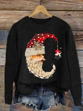 Load image into Gallery viewer, Women's Jewelry Moon Santa Print Casual Sweatshirt
