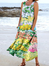 Load image into Gallery viewer, Women's Floral Art Print Pocket Casual Resort Comfort Maxi Dress