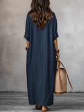 Load image into Gallery viewer, Nomadic Indigo Loose-Fit Maxi Dress