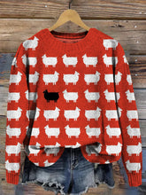 Load image into Gallery viewer, Cute Sheeps Doodle Art Comfy Knit Sweater
