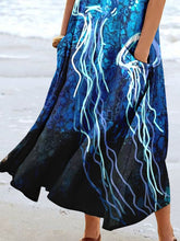 Load image into Gallery viewer, Women's Jellyfish Ocean Art Print Pocket Casual Resort Comfort Maxi Dress