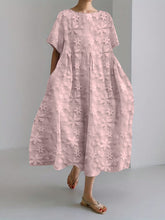 Load image into Gallery viewer, Floral Lace Embroidered Linen Blend Maxi Dress