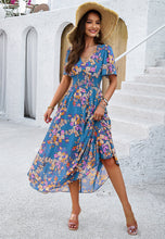 Load image into Gallery viewer, Floral Tummy-Covering Flattering Dress