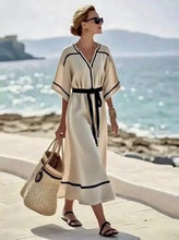 Load image into Gallery viewer, Women'S Loose Belted Striped Print Dress