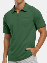 Load image into Gallery viewer, Men's Everyday Casual Raglan Sleeve Zipper Short Sleeve POLO Shirt