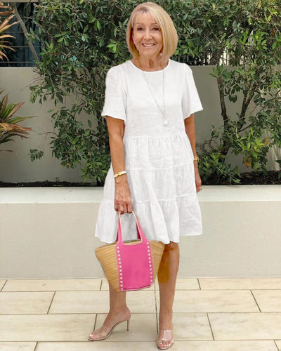 Round Neck Elegant Tunic Dress