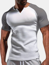Load image into Gallery viewer, Men's Waffle Solid Color Raglan Short Sleeve T-shirt