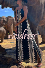 Load image into Gallery viewer, Take A Trip Ethnic Print Backless A-line Maxi Dress