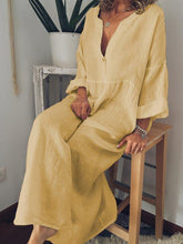 Load image into Gallery viewer, Women&#39;s Casual Pure Color Cotton Long Dress