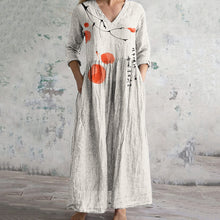 Load image into Gallery viewer, Vintage Floral Art Printed Casual Midi Dress