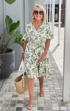 Load image into Gallery viewer, Summer Printed Lace-up Tunic Midi Dress