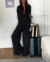 Load image into Gallery viewer, Fashion Solid Color Comfortable Shirt &amp; Pants Two-piece Set