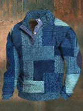 Load image into Gallery viewer, Wearshes Men's Retro Pattern Print Standing Collar Casual Sweatshirt