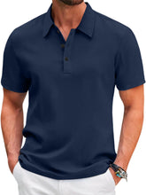 Load image into Gallery viewer, Men's Summer Mesh Ice Silk Solid Color Short Sleeve Polo Shirt