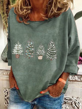 Load image into Gallery viewer, Women's Vintage Christmas Printed Long Sleeve V-Neck Top