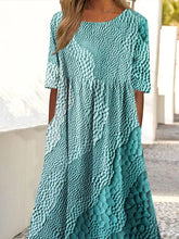 Load image into Gallery viewer, Women's Casual Round Neck Half Sleeve Contrast Print Dress