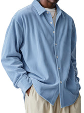 Load image into Gallery viewer, Men's Fashionable Corduroy Pit Fabric Long Sleeve Lapel Shirt