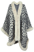 Load image into Gallery viewer, Leopard Print Fashionable Raw Edge Shawl Cape Cardigan