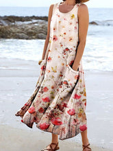 Load image into Gallery viewer, Women's Floral Art Print Pocket Casual Resort Comfort Maxi Dress