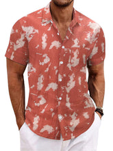 Load image into Gallery viewer, Men's Summer Cotton Tie Dye Lapel Short Sleeve Shirt