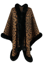 Load image into Gallery viewer, Leopard Print Fashionable Raw Edge Shawl Cape Cardigan