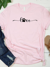 Load image into Gallery viewer, Women's Dog love  Printed Round Neck Short Sleeve T-Shirt