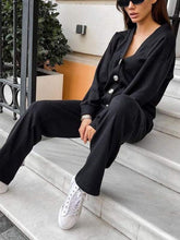 Load image into Gallery viewer, Women's Knitted Buttoned Jacket and Pants Two-piece Set