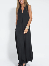 Load image into Gallery viewer, Elegant Solid Color Sleeveless Maxi Dress