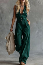 Load image into Gallery viewer, V-Neck Front-Button Sleeveless Jumpsuit