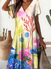 Load image into Gallery viewer, Women's Underwater World Pattern Resort Style V-Neck Dress