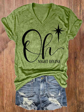 Load image into Gallery viewer, Women's Christmas Oh Night Divine Print T-Shirt