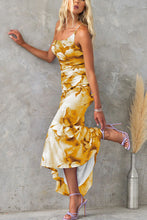 Load image into Gallery viewer, Deja Mesh Overlay Floral Print One Shoulder Ruched Stretch Maxi Dress