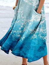 Load image into Gallery viewer, Women's Wave Ocean Art Print Pocket Casual Resort Comfort Maxi Dress