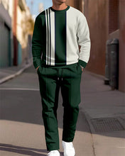 Load image into Gallery viewer, Men's Simple Colorblock Round Neck Casual Sports Set 066