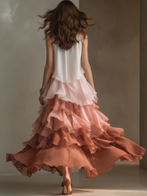 Load image into Gallery viewer, Romantic Ombre Tiered Ruffle Maxi Dress