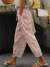 Load image into Gallery viewer, Floral Lace Embroidered Linen Blend Casual Pants