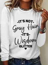 Load image into Gallery viewer, It&#39;s Not Gray Hair It&#39;s Wisdom Glitter Cotton-Blend Dog Simple Regular Fit Long Sleeve Shirt