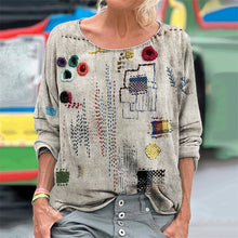 Load image into Gallery viewer, Colorful Embroidered Japanese Sashiko Art T Shirt
