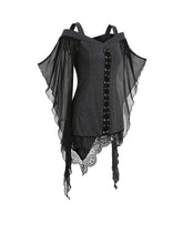 Load image into Gallery viewer, Halloween Solid Color Swing Sleeve Irregular Patchwork Top